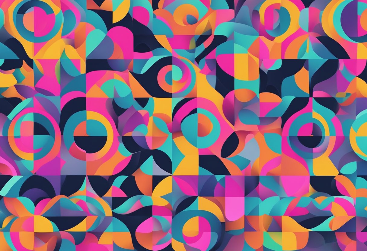 An AI algorithm generates abstract video animations, with colorful shapes morphing and moving in a seamless and hypnotic sequence