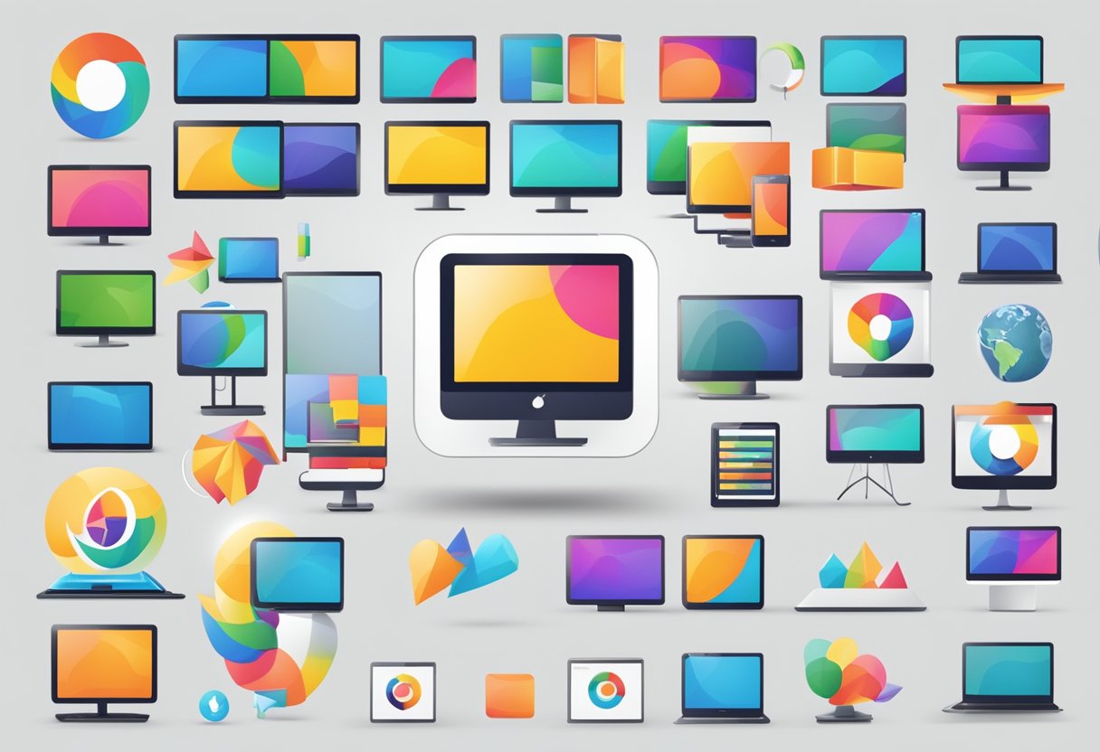 A corporate logo displayed on a screen while educational videos are being distributed and promoted across various digital platforms