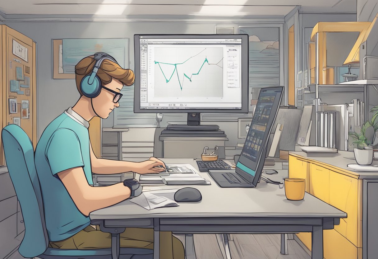 An educational animator skillfully creates animated scenes across various media, using a mix of traditional and digital tools