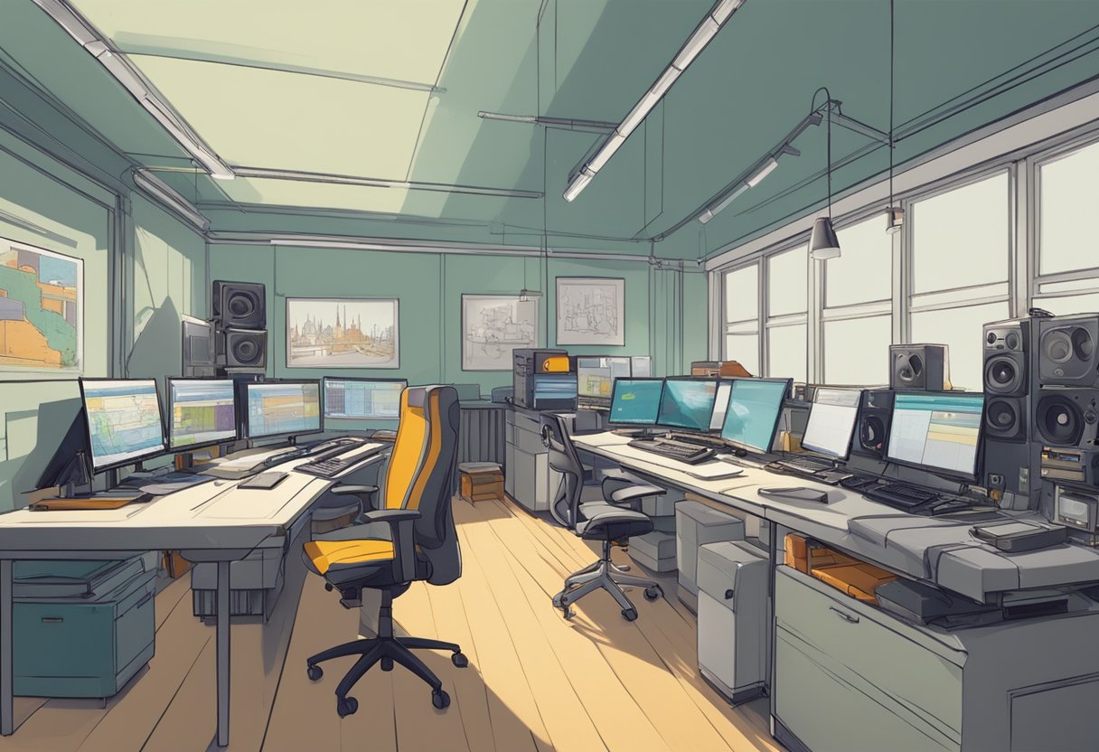 An animation studio in London bustling with creative energy and filled with state-of-the-art equipment